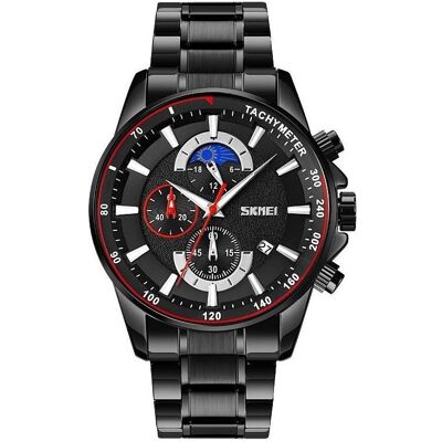 Skmei, Armbanduhr, 9250BKBK Herrenuhr + BOX, Silber, Schwarz, (Analoguhr, Chronograph, 47 mm) Skmei, Armbanduhr, 9250BKBK Herrenuhr + BOX, Silber, Schwarz, (Analoguhr, Chronograph, 47 mm)