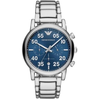 Giorgio Armani Emporio Armani, Armbanduhr, Cronografo Luigi al Quarzo, Blau, (Chronograph, 43 mm) Giorgio Armani Emporio Armani, Armbanduhr, Cronografo Luigi al Quarzo, Blau, (Chronograph, 43 mm)
