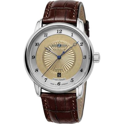 Zeppelin, Armbanduhr, Friedrichshafen 85565 Uhr 40mm, Gold, Braun, Silber, (Analoguhr, Swiss Made, 40 mm) Zeppelin, Armbanduhr, Friedrichshafen 85565 Uhr 40mm, Gold, Braun, Silber, (Analoguhr, Swiss Made, 40 mm)