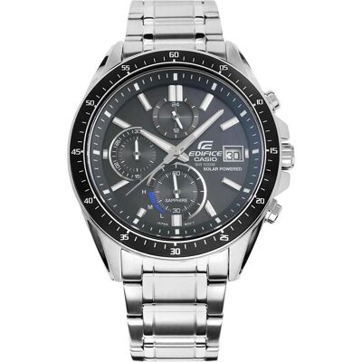 Edifice, Armbanduhr, Premium, Silber, Schwarz, (Analoguhr, Chronograph, 46 mm) Edifice, Armbanduhr, Premium, Silber, Schwarz, (Analoguhr, Chronograph, 46 mm)