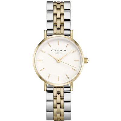 Rosefield, Armbanduhr, The Small Edit White Steel Silver Gold Duo, Gold, (Analoguhr, 26 mm) Rosefield, Armbanduhr, The Small Edit White Steel Silver Gold Duo, Gold, (Analoguhr, 26 mm)