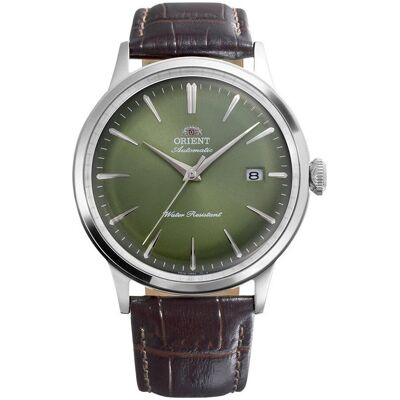 Orient, Armbanduhr, Bambino Automatic RA-AC0029E30B Herrenuhr, Grün, Braun, Silber, (Analoguhr, 40 mm) Orient, Armbanduhr, Bambino Automatic RA-AC0029E30B Herrenuhr, Grün, Braun, Silber, (Analoguhr, 40 mm)
