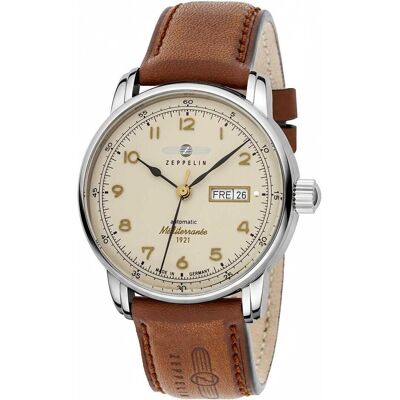 Zeppelin, Armbanduhr, Méditerranée, Beige, Silber, Braun, (Analoguhr, 40 mm) Zeppelin, Armbanduhr, Méditerranée, Beige, Silber, Braun, (Analoguhr, 40 mm)
