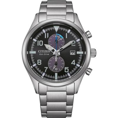 Citizen Armbanduhr, Eco-Drive Chronograph CA7028-81E -rannekello, Silber, Schwarz, (Analoguhr, Chronograph, 43 mm) Citizen Armbanduhr, Eco-Drive Chronograph CA7028-81E -rannekello, Silber, Schwarz, (Analoguhr, Chronograph, 43 mm)