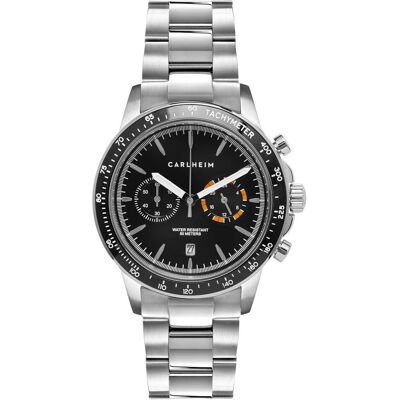 Carlheim, Armbanduhr, Präziser Tachymeter Chronograph mit wasserdichter Zuverlässigkeit und schlankem Design, Silber, (Chronograph) Carlheim, Armbanduhr, Präziser Tachymeter Chronograph mit wasserdichter Zuverlässigkeit und schlankem Design, Silber, (Chronograph)