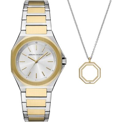 Giorgio Armani Exchange, Armbanduhr, Uhren-Set, Silber, (Geschenkset, 34 mm) Giorgio Armani Exchange, Armbanduhr, Uhren-Set, Silber, (Geschenkset, 34 mm)