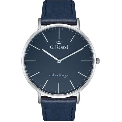 Gino Rossi, Armbanduhr, G.Rossi Herrenuhr 11014A7-6F1 + BOX, Blau, Silber, (Analoguhr, 41 mm) Gino Rossi, Armbanduhr, G.Rossi Herrenuhr 11014A7-6F1 + BOX, Blau, Silber, (Analoguhr, 41 mm)