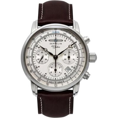 Zeppelin, Armbanduhr, 86181, Braun, Silber, (Analoguhr, Chronograph, 42 mm) Zeppelin, Armbanduhr, 86181, Braun, Silber, (Analoguhr, Chronograph, 42 mm)
