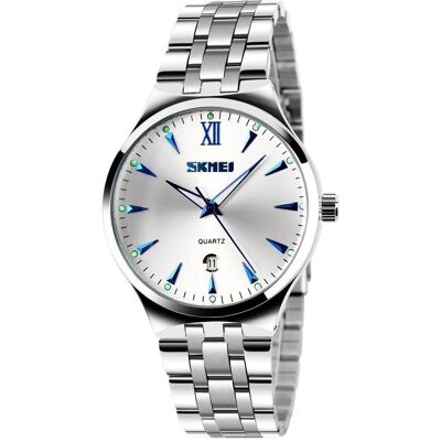 Skmei, Armbanduhr, 9071BU-B Herrenuhr + BOX, Blau, Grün, Weiss, Silber, (Analoguhr, 38 mm) Skmei, Armbanduhr, 9071BU-B Herrenuhr + BOX, Blau, Grün, Weiss, Silber, (Analoguhr, 38 mm)