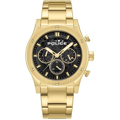 Police, Armbanduhr, Knotty, Schwarz, Gold, (Analoguhr, Chronograph, 42 mm) Police, Armbanduhr, Knotty, Schwarz, Gold, (Analoguhr, Chronograph, 42 mm)