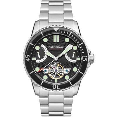 Thomas Earnshaw, Armbanduhr, Automatischer Chronograph mit Doppel-Retrograde-Kalender und offenem Herzen, (45 mm) Thomas Earnshaw, Armbanduhr, Automatischer Chronograph mit Doppel-Retrograde-Kalender und offenem Herzen, (45 mm)