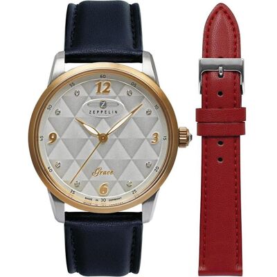 Zeppelin, Armbanduhr, Zegarek Grace Lady 7349-1 N SET, Silber, (Analoguhr, 36 mm) Zeppelin, Armbanduhr, Zegarek Grace Lady 7349-1 N SET, Silber, (Analoguhr, 36 mm)