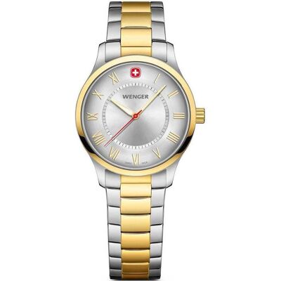 Wenger, Armbanduhr, City Classic, Gold, Silber, (Analoguhr, 34 mm) Wenger, Armbanduhr, City Classic, Gold, Silber, (Analoguhr, 34 mm)