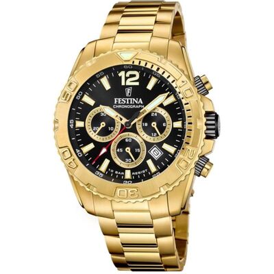 Festina, Armbanduhr, F20684/4 Timeless Chronograph, Gold, (Chronograph, 45.05 mm) Festina, Armbanduhr, F20684/4 Timeless Chronograph, Gold, (Chronograph, 45.05 mm)