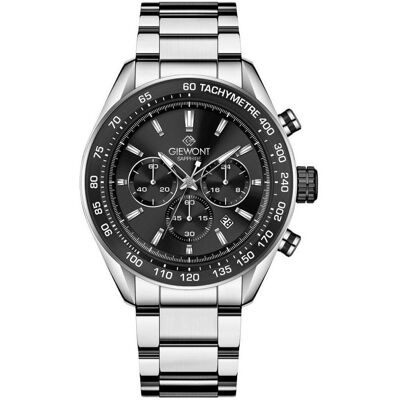 Giewont, Armbanduhr, Zegarek Zegarek Męski Chronograph Sapphire Srebrno Czarny GW9580-B1, Schwarz, Silber, (Analoguhr, Chronograph, 44 mm) Giewont, Armbanduhr, Zegarek Zegarek Męski Chronograph Sapphire Srebrno Czarny GW9580-B1, Schwarz, Silber, (Analoguhr, Chronograph, 44 mm)