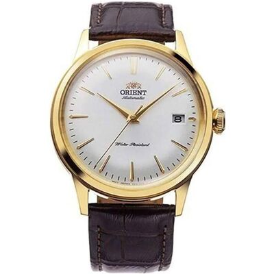 Orient, Armbanduhr, Classic Bambino - RA-AC0M01S, Weiss, Braun, Gold, (Analoguhr, 38 mm) Orient, Armbanduhr, Classic Bambino - RA-AC0M01S, Weiss, Braun, Gold, (Analoguhr, 38 mm)