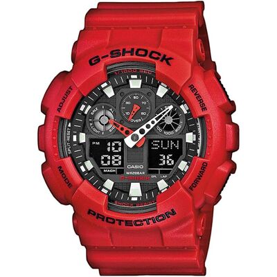 Casio Armbanduhr, Ga-100b-4aer, Rot, (Analoguhr, Chronograph, Digitaluhr, 51 mm) Casio Armbanduhr, Ga-100b-4aer, Rot, (Analoguhr, Chronograph, Digitaluhr, 51 mm)