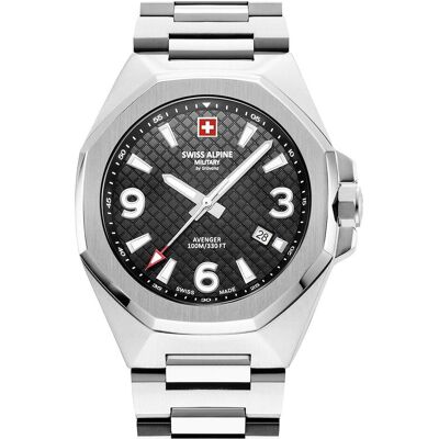 Swiss Alpine Military, Armbanduhr, 7005.1137 Avenger Herrenuhr 42mm 10ATM, Schwarz, (Analoguhr, 42 mm) Swiss Alpine Military, Armbanduhr, 7005.1137 Avenger Herrenuhr 42mm 10ATM, Schwarz, (Analoguhr, 42 mm)