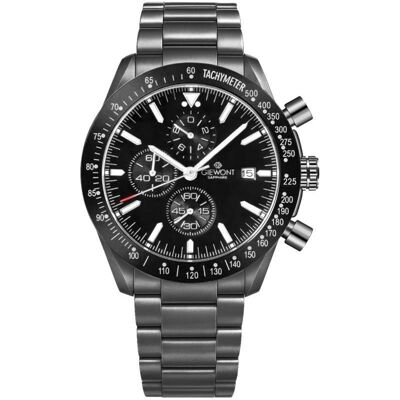 Giewont, Armbanduhr, Zegarek Zegarek Męski Chronograph Sapphire Czarny GW8720-B1, Schwarz, Silber, (Chronograph, 44 mm) Giewont, Armbanduhr, Zegarek Zegarek Męski Chronograph Sapphire Czarny GW8720-B1, Schwarz, Silber, (Chronograph, 44 mm)