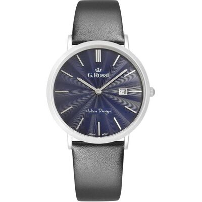 Gino Rossi, Armbanduhr, WATCH MEN'S WATCH - 10853A - SLIM (zg184b) + universal BOX, Silber, Blau, Schwarz Gino Rossi, Armbanduhr, WATCH MEN'S WATCH - 10853A - SLIM (zg184b) + universal BOX, Silber, Blau, Schwarz