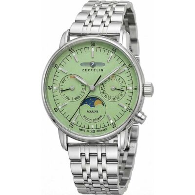 Zeppelin, Armbanduhr, 8637M-4 Méditerranée, Silber, Grün, (Analoguhr, Swiss Made, 36 mm) Zeppelin, Armbanduhr, 8637M-4 Méditerranée, Silber, Grün, (Analoguhr, Swiss Made, 36 mm)