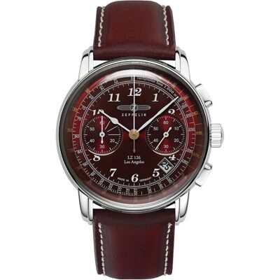 Zeppelin, Armbanduhr, 76146, Rot, Braun, Silber, (Chronograph, 42 mm) Zeppelin, Armbanduhr, 76146, Rot, Braun, Silber, (Chronograph, 42 mm)