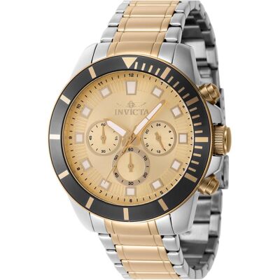 Invicta, Armbanduhr, Pro Diver - 46049, Silber, Gold, (Chronograph, 45 mm) Invicta, Armbanduhr, Pro Diver - 46049, Silber, Gold, (Chronograph, 45 mm)