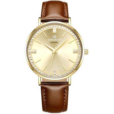 Giewont, Armbanduhr, Zegarek Zegarek Damski Sapphire Złoty GW5390-A3, Gold, Braun, (Analoguhr, 38 mm) Giewont, Armbanduhr, Zegarek Zegarek Damski Sapphire Złoty GW5390-A3, Gold, Braun, (Analoguhr, 38 mm)