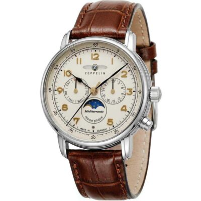 Zeppelin, Armbanduhr, Méditerranée, Silber, Blau, Braun, Beige, (Analoguhr, 40 mm) Zeppelin, Armbanduhr, Méditerranée, Silber, Blau, Braun, Beige, (Analoguhr, 40 mm)