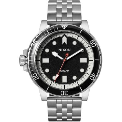 Nixon, Armbanduhr, Analoge Quarzuhr mit Edelstahlarmband und Saphirglas, Schwarz, Weiss, Silber, (Analoguhr, 47.30 mm) Nixon, Armbanduhr, Analoge Quarzuhr mit Edelstahlarmband und Saphirglas, Schwarz, Weiss, Silber, (Analoguhr, 47.30 mm)