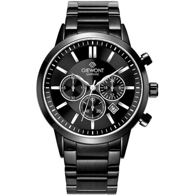 Giewont, Armbanduhr, Zegarek Zegarek Męski Chronograph Sapphire Czarny GW8510-B2, Schwarz, Silber, (Chronograph, 44 mm) Giewont, Armbanduhr, Zegarek Zegarek Męski Chronograph Sapphire Czarny GW8510-B2, Schwarz, Silber, (Chronograph, 44 mm)