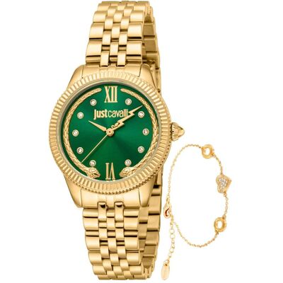 Just Cavalli, Armbanduhr, SET *** Error *** - JC1L315M0065, Gold, Grün, (Analoguhr, 30 mm) Just Cavalli, Armbanduhr, SET *** Error *** - JC1L315M0065, Gold, Grün, (Analoguhr, 30 mm)