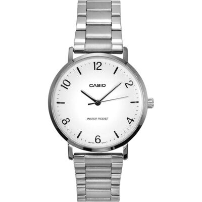 Casio Armbanduhr, Herrenuhr MTP-VT03D-7BDF + Box, Weiss, Schwarz, Silber, (Analoguhr, 40 mm) Casio Armbanduhr, Herrenuhr MTP-VT03D-7BDF + Box, Weiss, Schwarz, Silber, (Analoguhr, 40 mm)