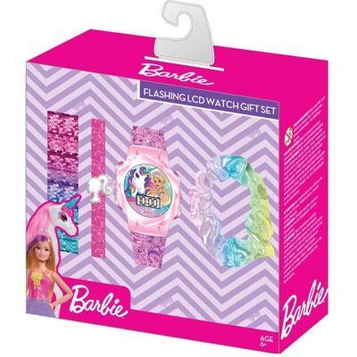Accutime, Armbanduhr, Armbanduhr Set Barbie mit Accessoires, Kinder LCD-Uhr mit digitaler Anzeige, blinkende LEDs, Blau, Rosa, (Digitaluhr) Accutime, Armbanduhr, Armbanduhr Set Barbie mit Accessoires, Kinder LCD-Uhr mit digitaler Anzeige, blinkende LEDs, Blau, Rosa, (Digitaluhr)