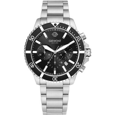Giewont, Armbanduhr, Zegarek Zegarek Męski Chronograph Sapphire Srebrny GW3970-B2, Schwarz, Silber, (Chronograph) Giewont, Armbanduhr, Zegarek Zegarek Męski Chronograph Sapphire Srebrny GW3970-B2, Schwarz, Silber, (Chronograph)