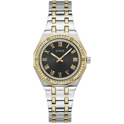 Guess Armbanduhr, P SLV CS W/ P GLD TOP PART W/ CRYS / SUN BLK DL / P SLV & GLD BRCT Armbanduhr, Mehrfarbig, (36 mm) Guess Armbanduhr, P SLV CS W/ P GLD TOP PART W/ CRYS / SUN BLK DL / P SLV & GLD BRCT Armbanduhr, Mehrfarbig, (36 mm)