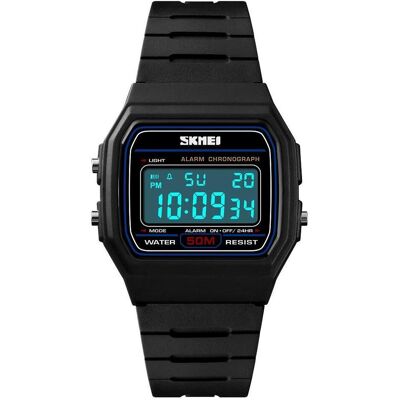 Skmei, Armbanduhr, 1412BKWT Uhr + BOX, Schwarz, Silber, (Digitaluhr) Skmei, Armbanduhr, 1412BKWT Uhr + BOX, Schwarz, Silber, (Digitaluhr)