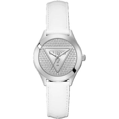 Guess Armbanduhr, - Weisse silberfarbene Analoguhr GW0745L3 für Damen, Silber, Weiss, (Analoguhr, 34 mm) Guess Armbanduhr, - Weisse silberfarbene Analoguhr GW0745L3 für Damen, Silber, Weiss, (Analoguhr, 34 mm)