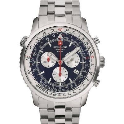 Swiss Alpine Military, Armbanduhr, 7078.9135 Chrono, Blau, (Chronograph, Swiss Made, 45 mm) Swiss Alpine Military, Armbanduhr, 7078.9135 Chrono, Blau, (Chronograph, Swiss Made, 45 mm)