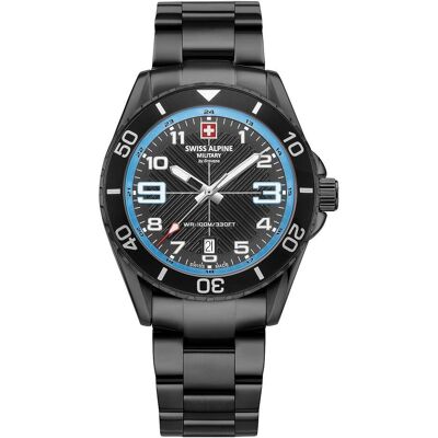 Swiss Alpine Military, Armbanduhr, 7029.1171 Raptor Herrenuhr 42mm 10ATM, Schwarz, (Sportuhr, 42 mm) Swiss Alpine Military, Armbanduhr, 7029.1171 Raptor Herrenuhr 42mm 10ATM, Schwarz, (Sportuhr, 42 mm)