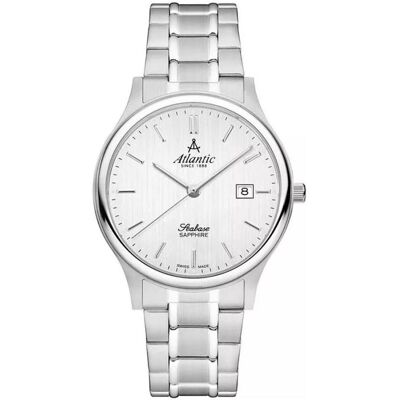 Atlantic, Armbanduhr, Zegarek Zegarek Seabase 60348.41.21 męski wodoszczelny., Silber, (Analoguhr, Swiss Made, 40 mm) Atlantic, Armbanduhr, Zegarek Zegarek Seabase 60348.41.21 męski wodoszczelny., Silber, (Analoguhr, Swiss Made, 40 mm)