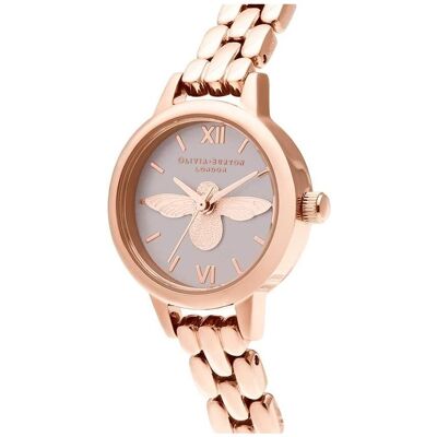 Olivia Burton, Armbanduhr, Analoog kwartshorloge met rosegoudkleurige roestvrijstalen armband voor dames OB16MC53, Gold, (Analoguhr, 23 mm) Olivia Burton, Armbanduhr, Analoog kwartshorloge met rosegoudkleurige roestvrijstalen armband voor dames OB16MC53, Gold, (Analoguhr, 23 mm)