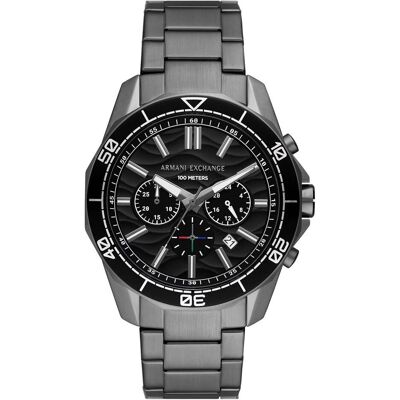 Giorgio Armani Exchange, Armbanduhr, Spencer, Grau, Schwarz, (Analoguhr, Chronograph, 44 mm) Giorgio Armani Exchange, Armbanduhr, Spencer, Grau, Schwarz, (Analoguhr, Chronograph, 44 mm)