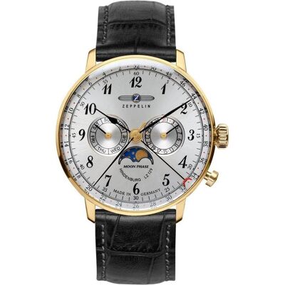 Zeppelin, Armbanduhr, LZ129 Hindenburg, Silber, Gold, (Chronograph, 40 mm) Zeppelin, Armbanduhr, LZ129 Hindenburg, Silber, Gold, (Chronograph, 40 mm)