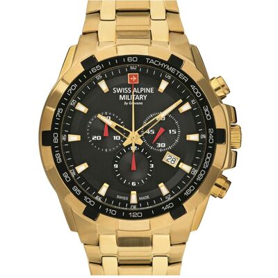 Swiss Alpine Military, Armbanduhr, Chrono, Gold, (Sportuhr, 46 mm) Swiss Alpine Military, Armbanduhr, Chrono, Gold, (Sportuhr, 46 mm)