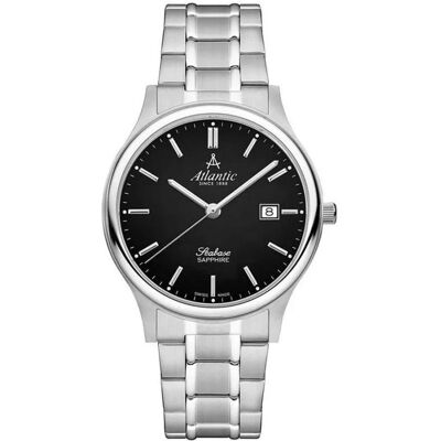 Atlantic, Armbanduhr, Zegarek Zegarek Seabase 60348.41.61 Szafir 50M, Schwarz, Silber, (Analoguhr, Swiss Made, 40 mm) Atlantic, Armbanduhr, Zegarek Zegarek Seabase 60348.41.61 Szafir 50M, Schwarz, Silber, (Analoguhr, Swiss Made, 40 mm)