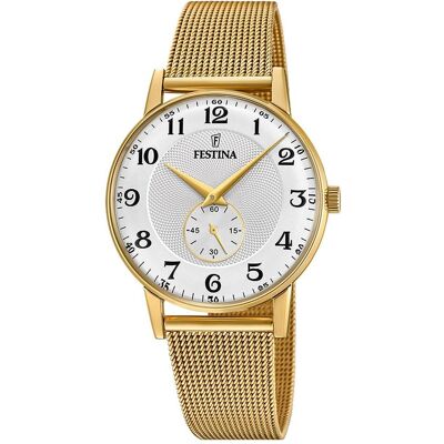 Festina, Armbanduhr, Klassik, Gold, (Analoguhr, 36 mm) Festina, Armbanduhr, Klassik, Gold, (Analoguhr, 36 mm)