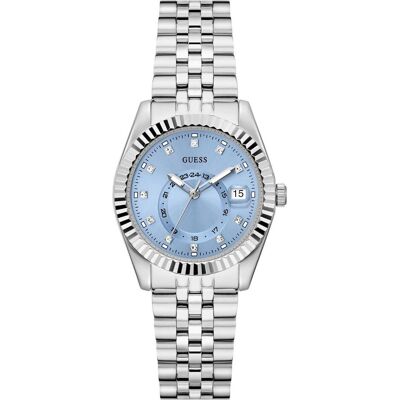 Guess Armbanduhr, Jada, Silber, Blau, Türkis, (Analoguhr, 34 mm) Guess Armbanduhr, Jada, Silber, Blau, Türkis, (Analoguhr, 34 mm)