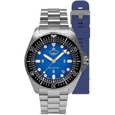 UMR Ruhla, Armbanduhr, Ruhl 1929 NVA Kommando 4960M-3 SET Uhr, Blau, (Analoguhr) UMR Ruhla, Armbanduhr, Ruhl 1929 NVA Kommando 4960M-3 SET Uhr, Blau, (Analoguhr)