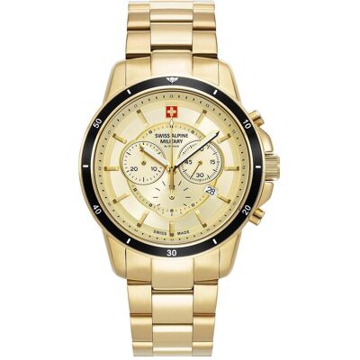 Swiss Alpine Military, Armbanduhr, 7089.9111 Chronograph Herrenuhr 44mm 10ATM, Gold, (Analoguhr, Chronograph, Swiss Made, 44 mm) Swiss Alpine Military, Armbanduhr, 7089.9111 Chronograph Herrenuhr 44mm 10ATM, Gold, (Analoguhr, Chronograph, Swiss Made, 44 mm)